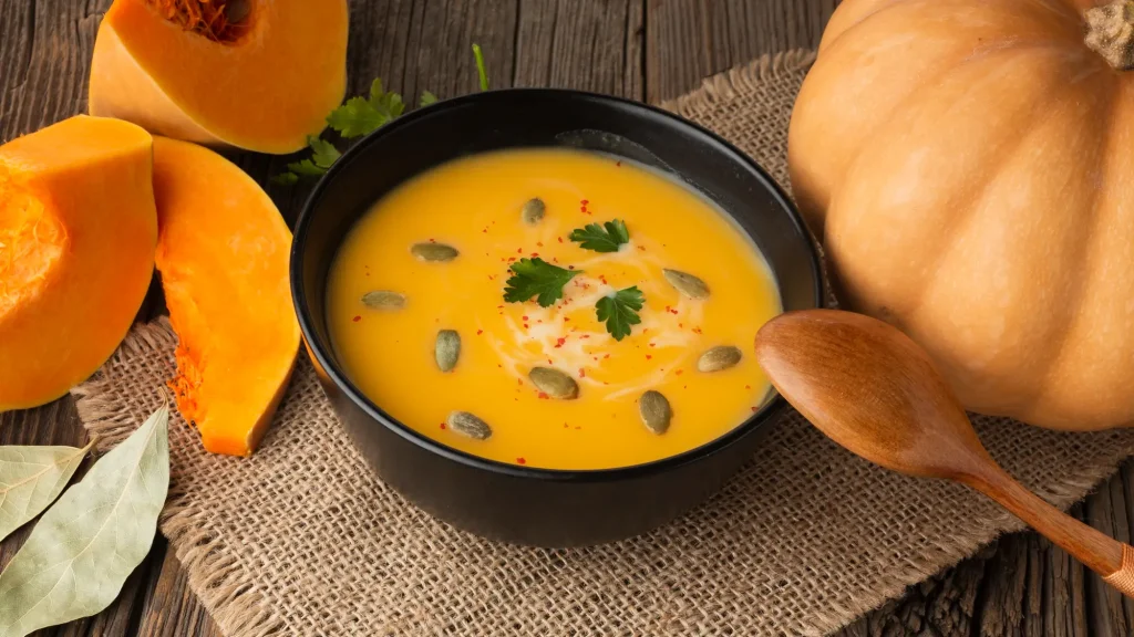Bol de soupe de butternut