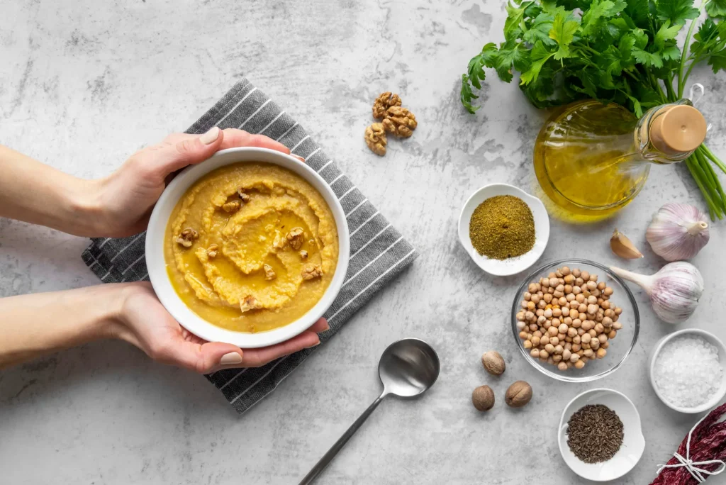 Bol de purée de pois cassés