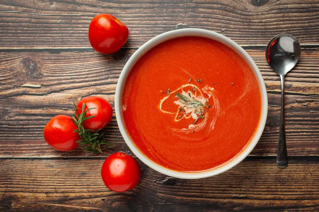 Bol de velouté de tomates
