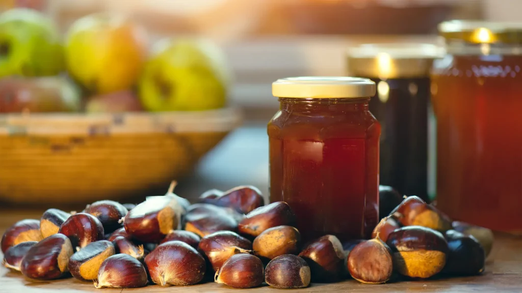 Pot de confiture de châtaignes