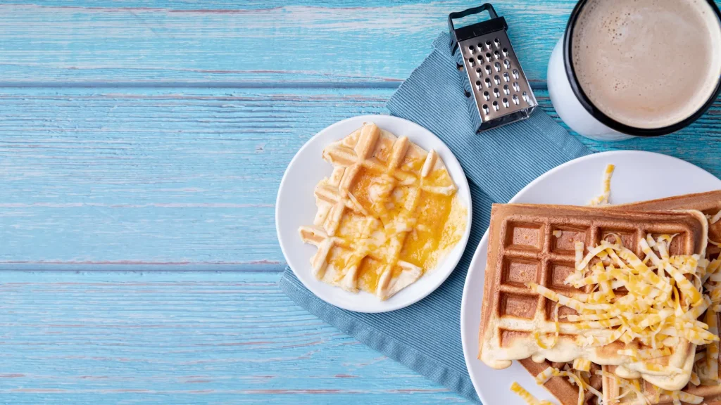 Assiette de gaufre salée