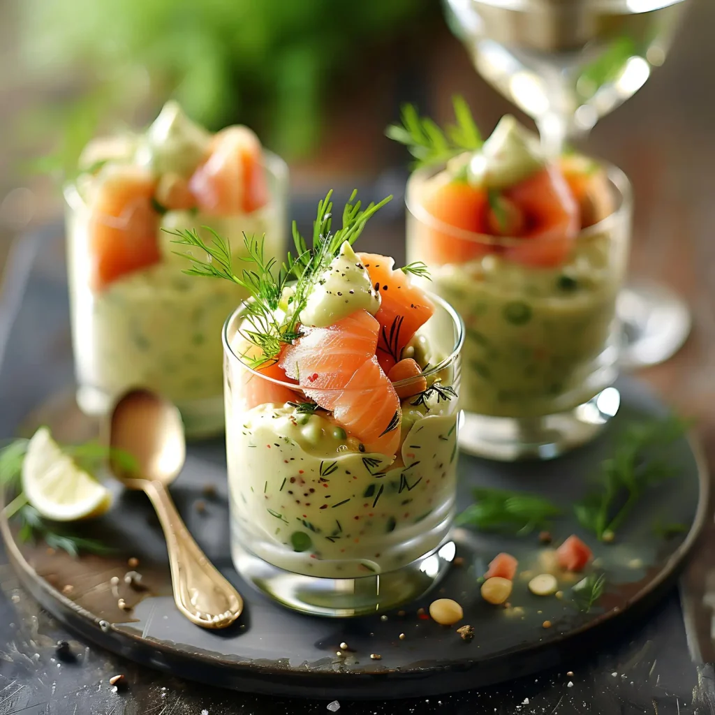 Verrines avocat et saumon au thermomix